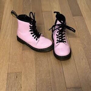 Girls Glossy Pink Dr. Martens Girls Boots - Size 11